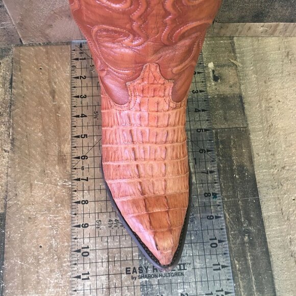 Los Altos Vintage Crocodile Western Cowboy Boots Mens 9 M - Picture 3 of 12